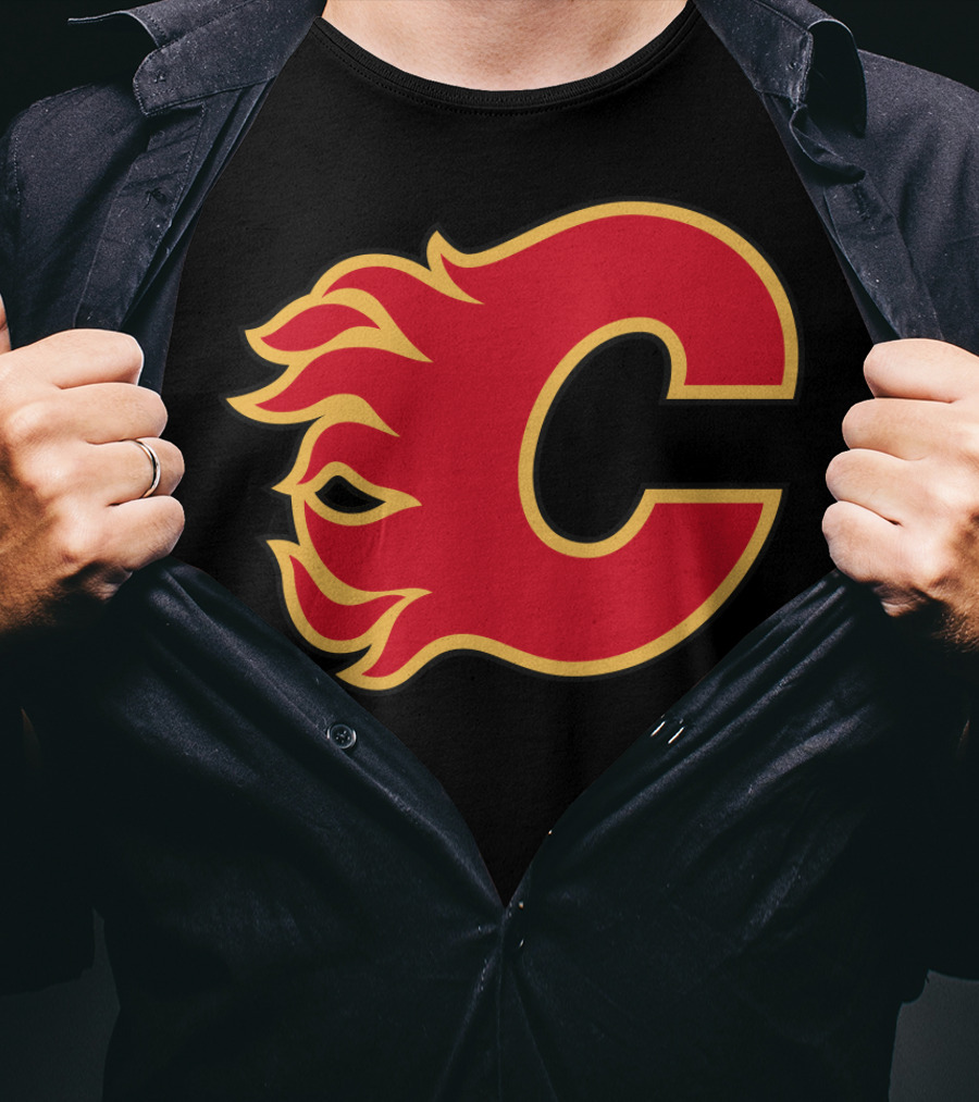 Calgary Flames Hockey Team Fiery T-Shirt