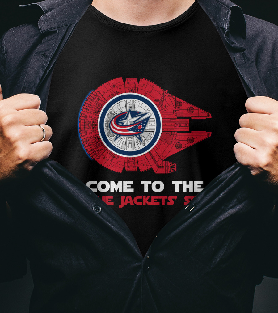 Columbus Blue Jackets Come To The Blue Jackets' Side Millennium Falcon T-Shirt
