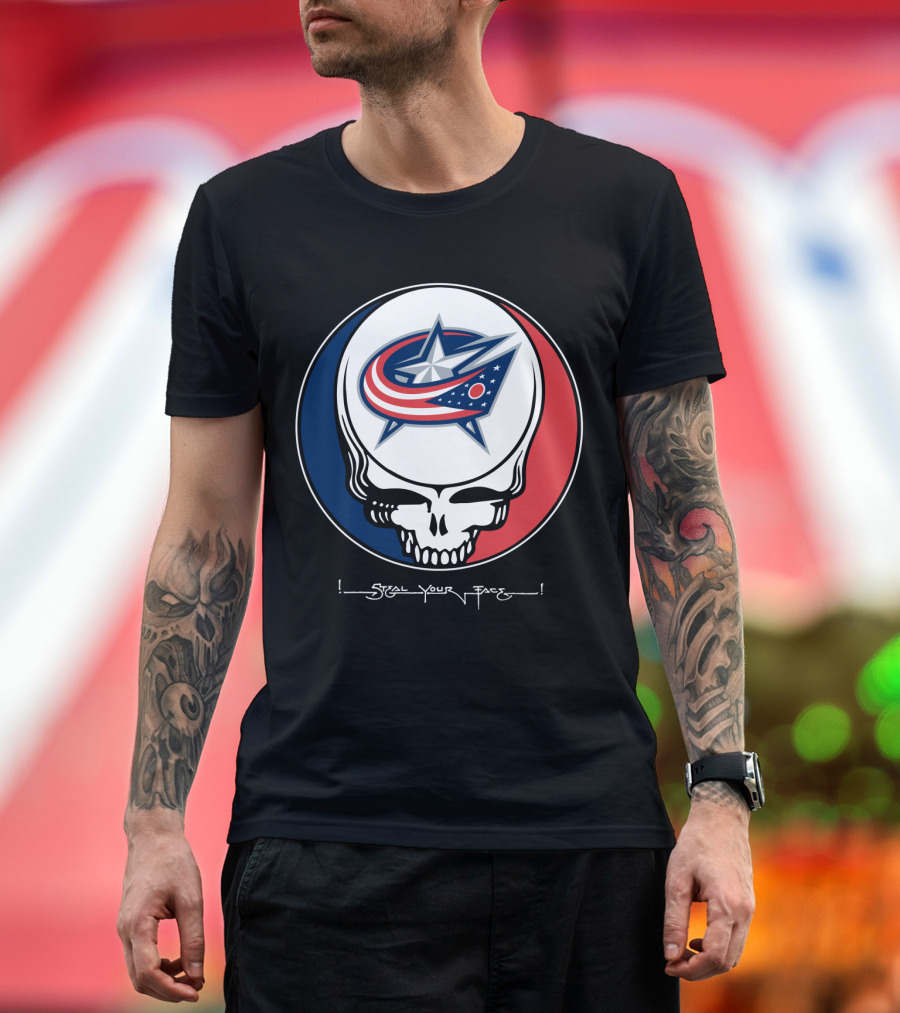 Steal Your Face Grateful Dead Columbus Blue Jackets T-Shirt