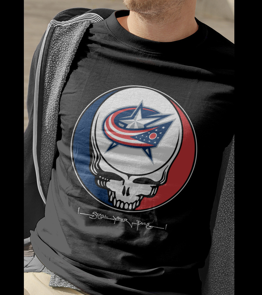 Steal Your Face Grateful Dead Columbus Blue Jackets T-Shirt