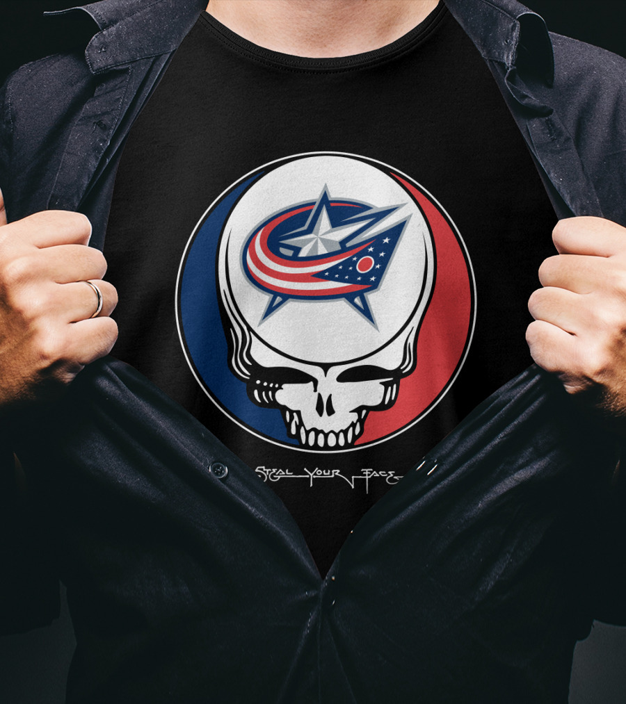 Steal Your Face Grateful Dead Columbus Blue Jackets T-Shirt