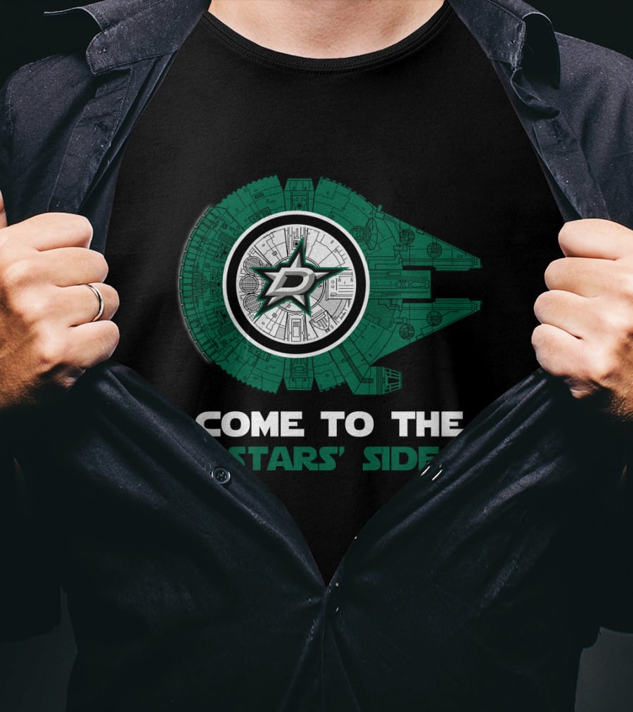 Come To The Stars' Side Dallas Stars Millennium Falcon T-Shirt
