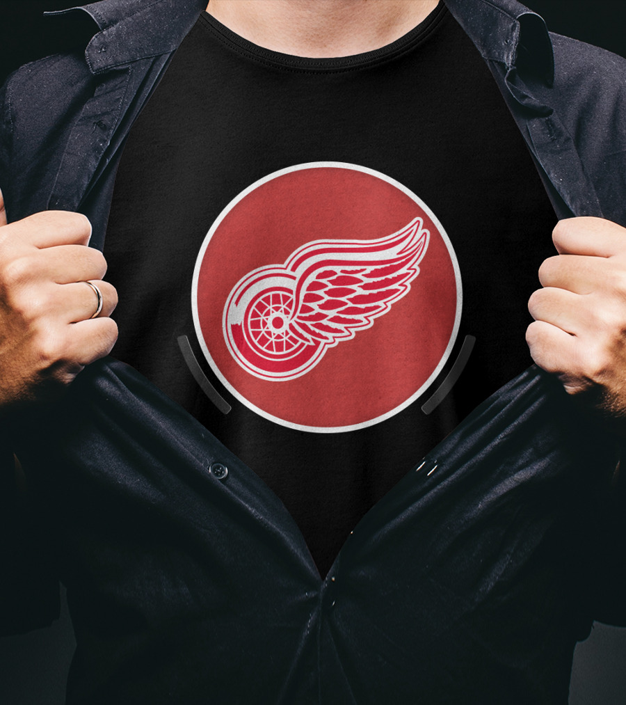 Power Decal NHL Detroit Red Wings Logo Circle Emblem T-Shirt