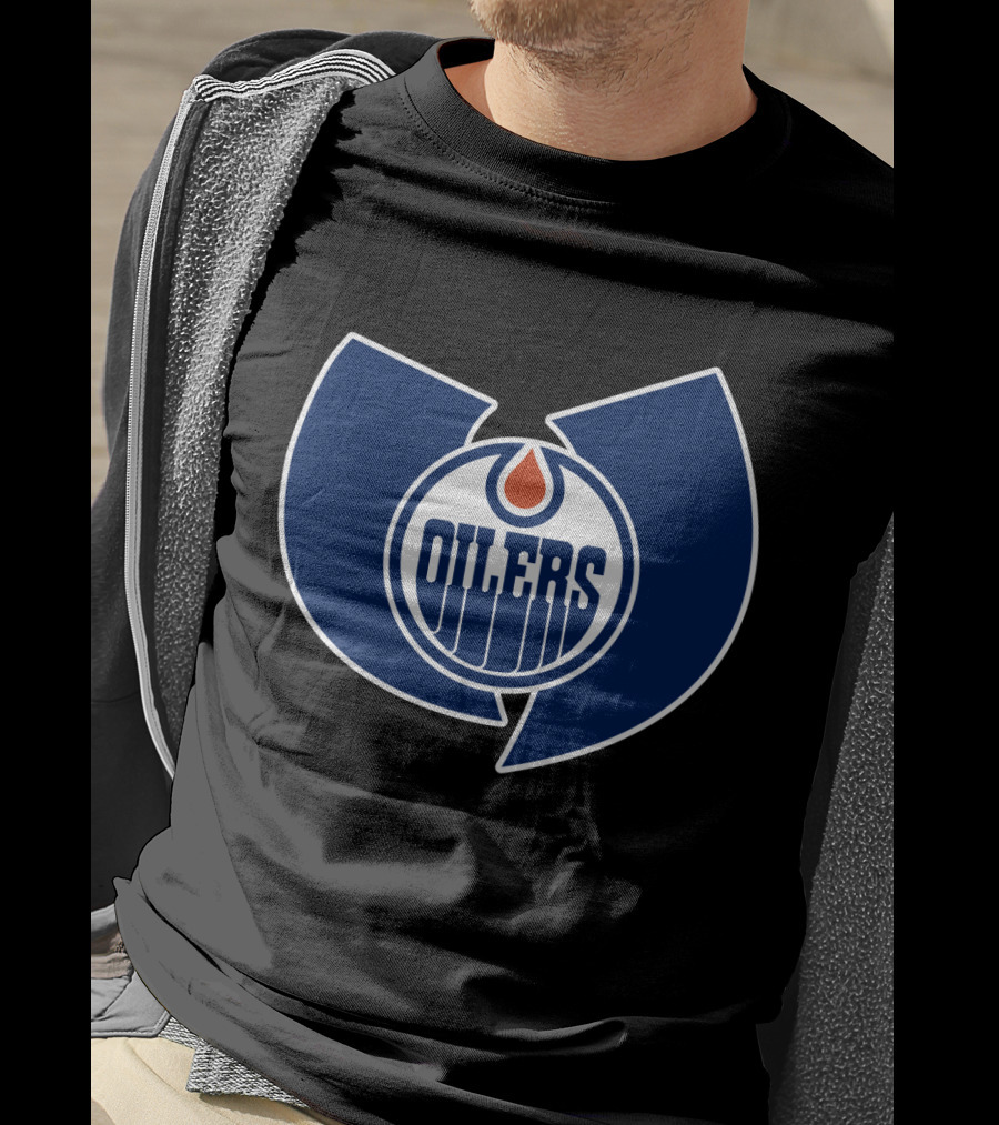 Edmonton Oilers Wu Tang Clan Logo Crossover T-Shirt