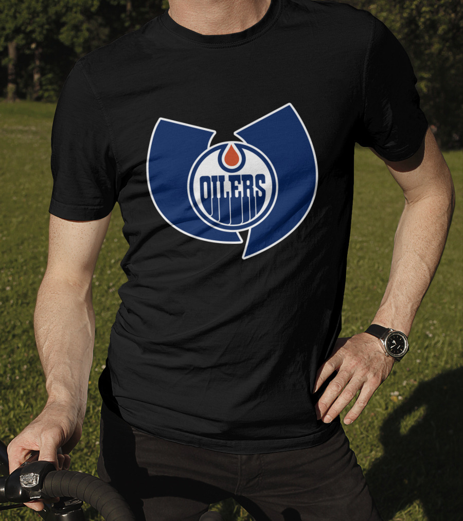 Edmonton Oilers Wu Tang Clan Logo Crossover T-Shirt