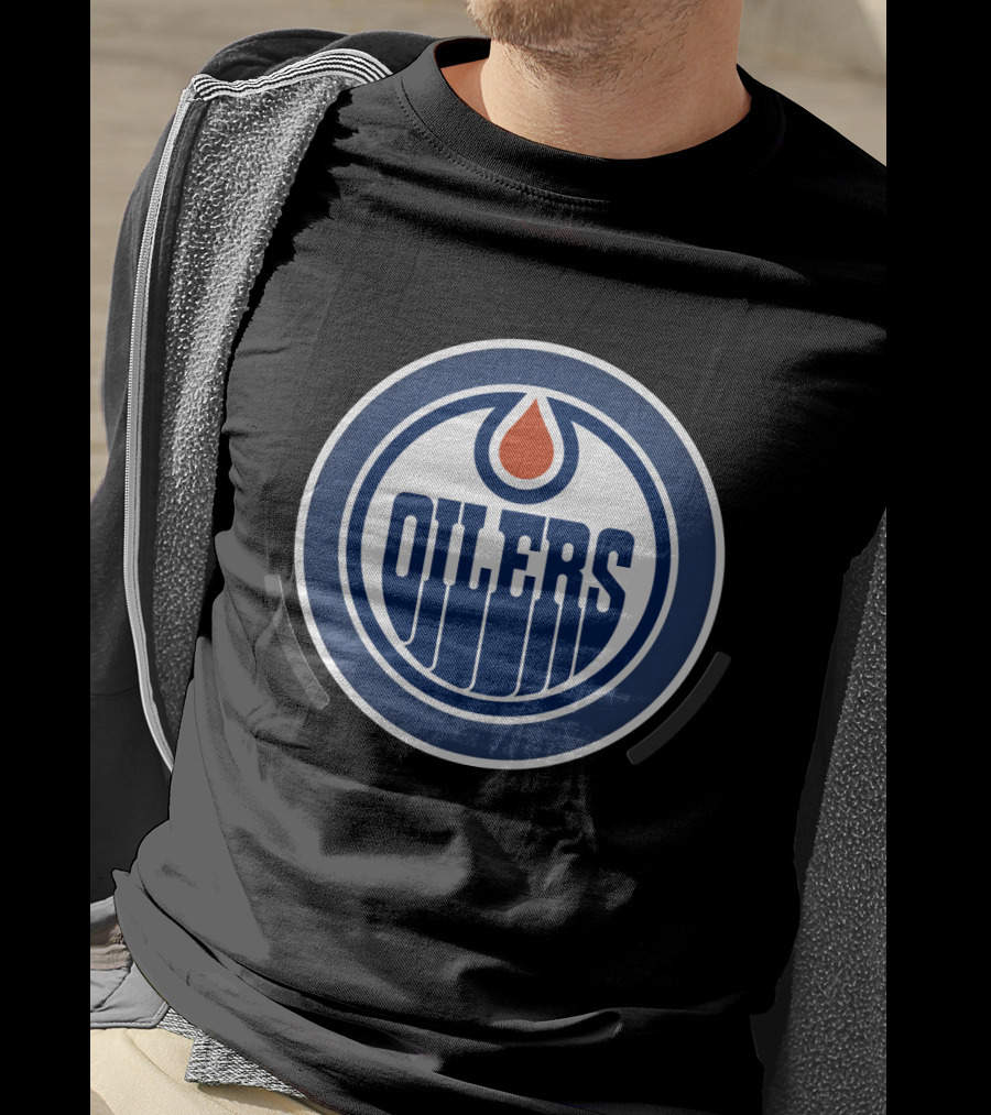 Edmonton Oilers Power Decal Logo Badge T-Shirt