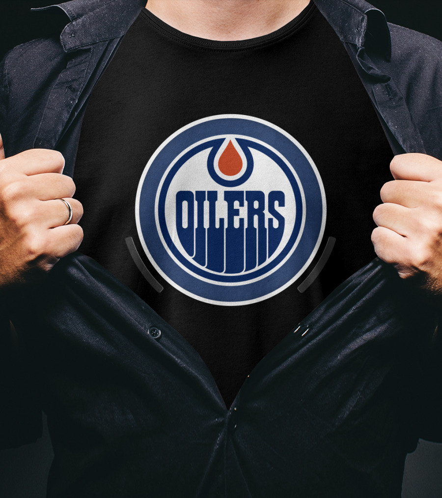 Edmonton Oilers Power Decal Logo Badge T-Shirt