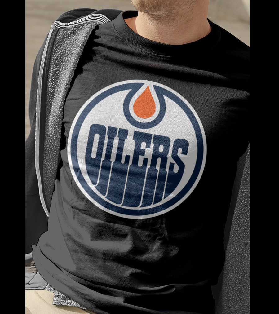 Edmonton Oilers Nhl Team Logo With Classic Oil Drop Symbol T-Shirt