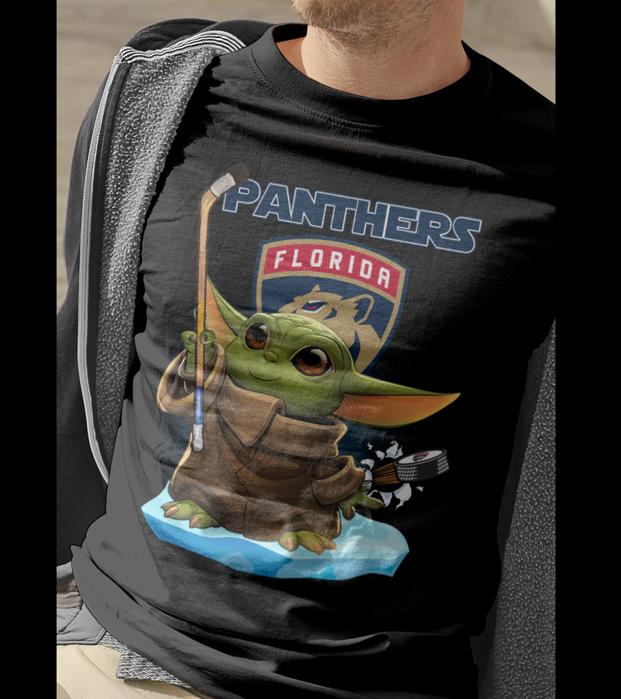Baby Yoda Florida Panthers Hockey Fun T-Shirt