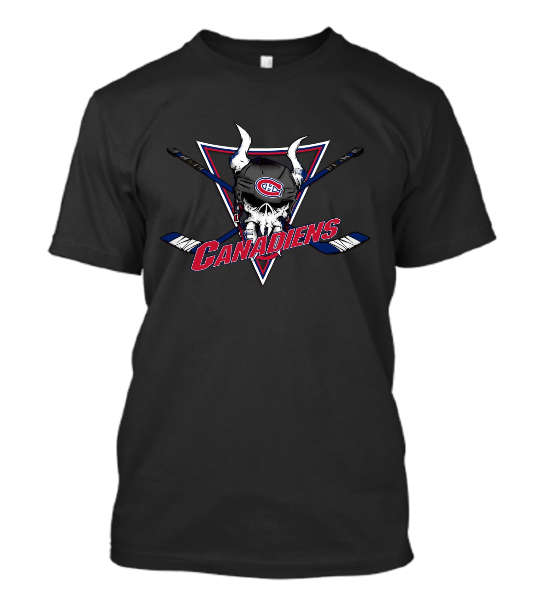 Montreal Canadiens Hockey Skull Crossed Sticks T-Shirt