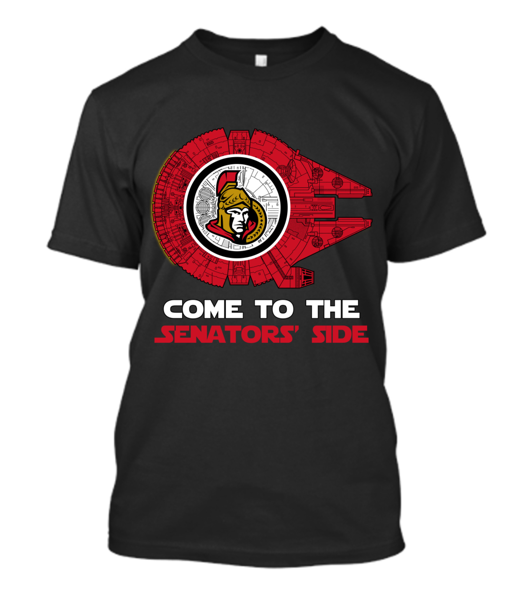 Come To The Senators' Side Ottawa Senators Millennium Falcon T-Shirt