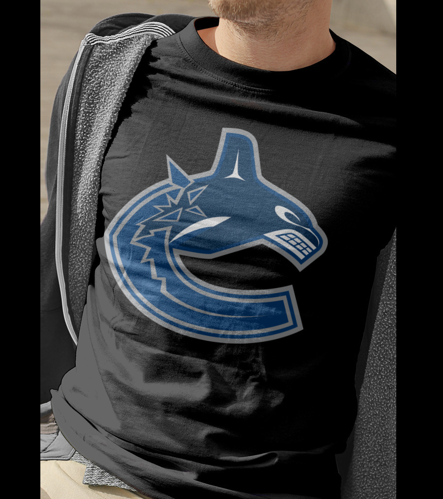 Vancouver Canucks Orca NHL Logo Crest T-Shirt