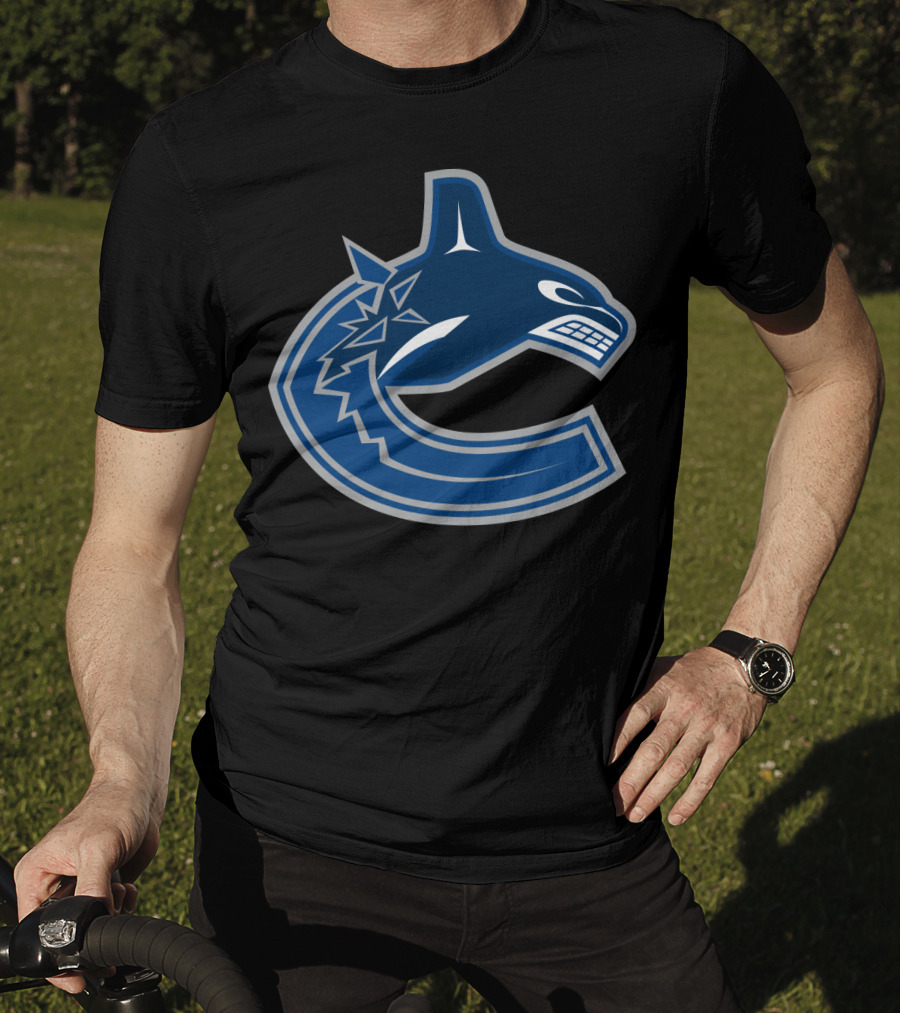 Vancouver Canucks Orca NHL Logo Crest T-Shirt