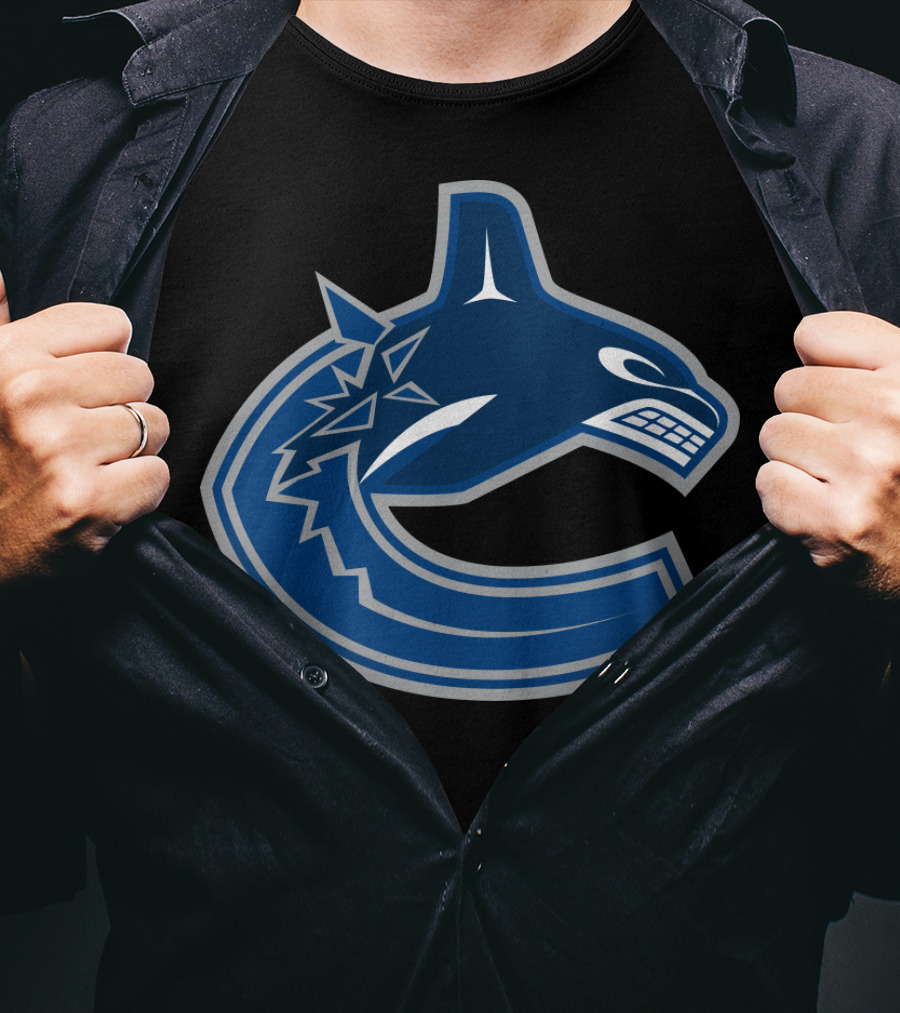 Vancouver Canucks Orca NHL Logo Crest T-Shirt