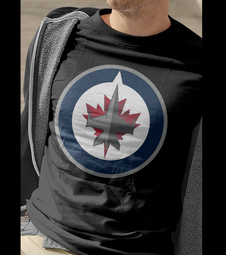 Winnipeg Jets Circle Logo With Jet And Maple Leaf T-Shirt