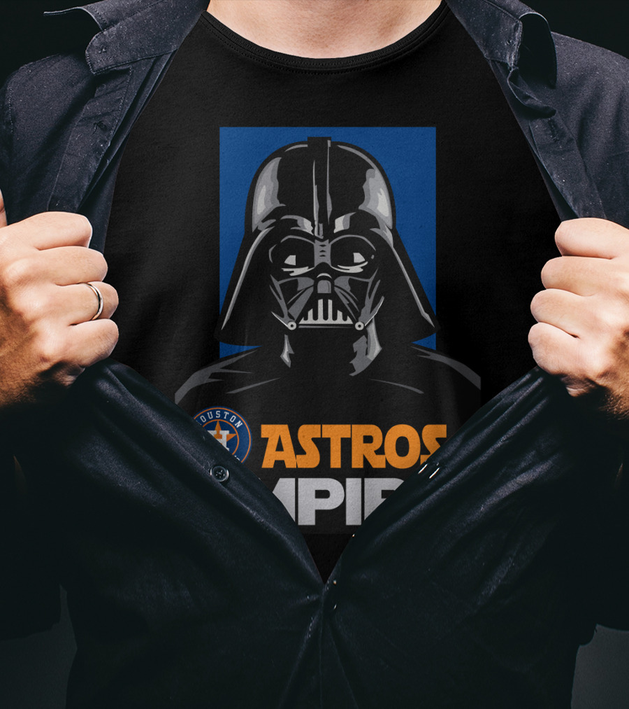 Houston Astros Empire Darth Vader Star Wars Baseball Crossover T-Shirt