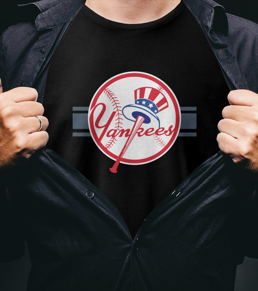 Yankees Patriotic Hat Baseball Emblem T-Shirt
