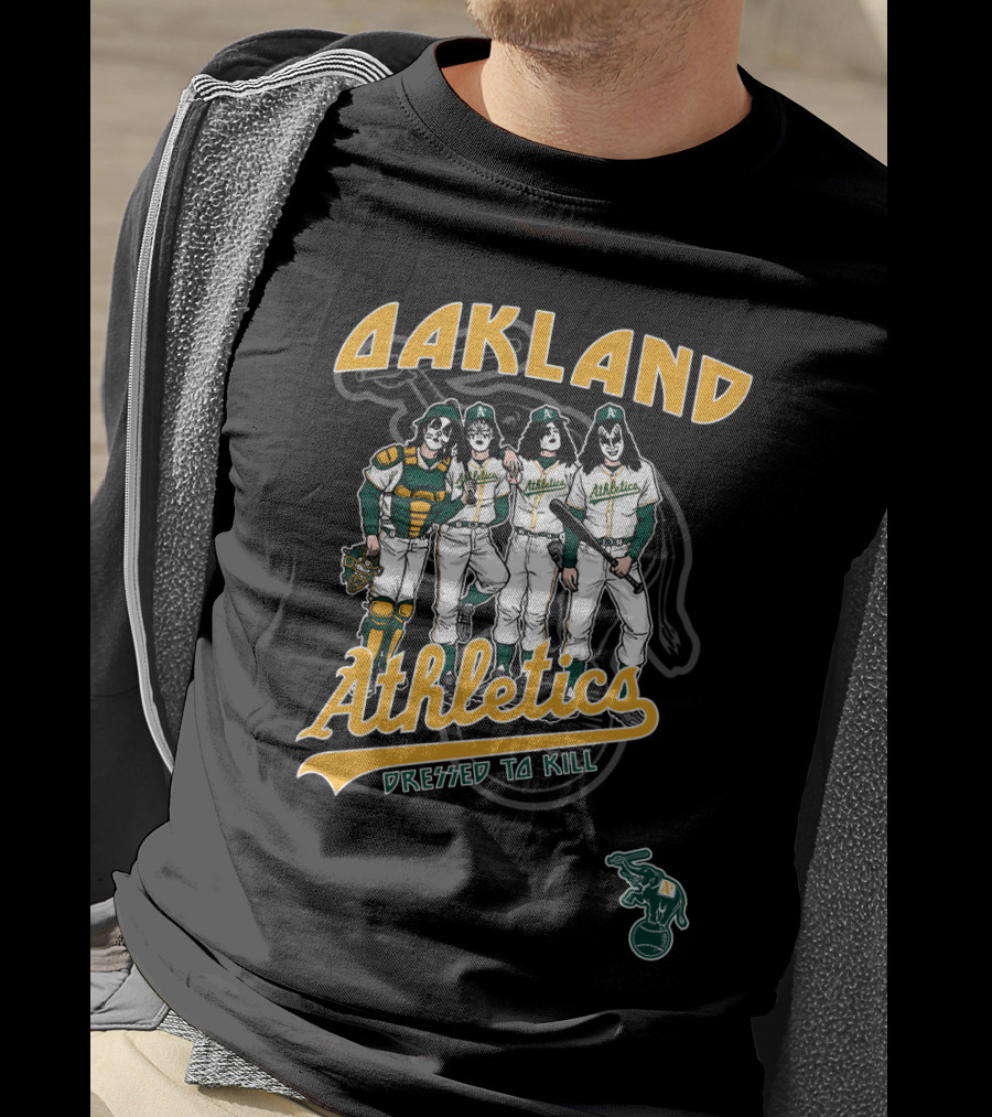 Oakland Athletics Dressed To Kill KISS Style Baseball Players T-Shirt