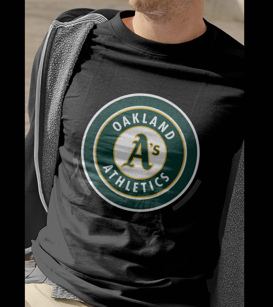 Oakland Athletics A's Logo Circle Green And Yellow T-Shirt
