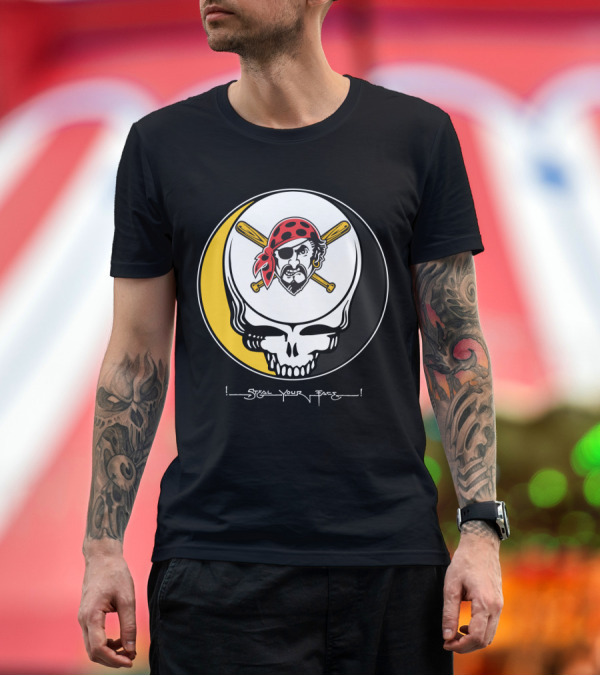 Premium T-Shirt: Grateful Dead Steal Your Face Pittsburgh Pirates Skull T-Shirt Grateful Dead Steal Your Face Pittsburgh Pirates Skull T-Shirt
