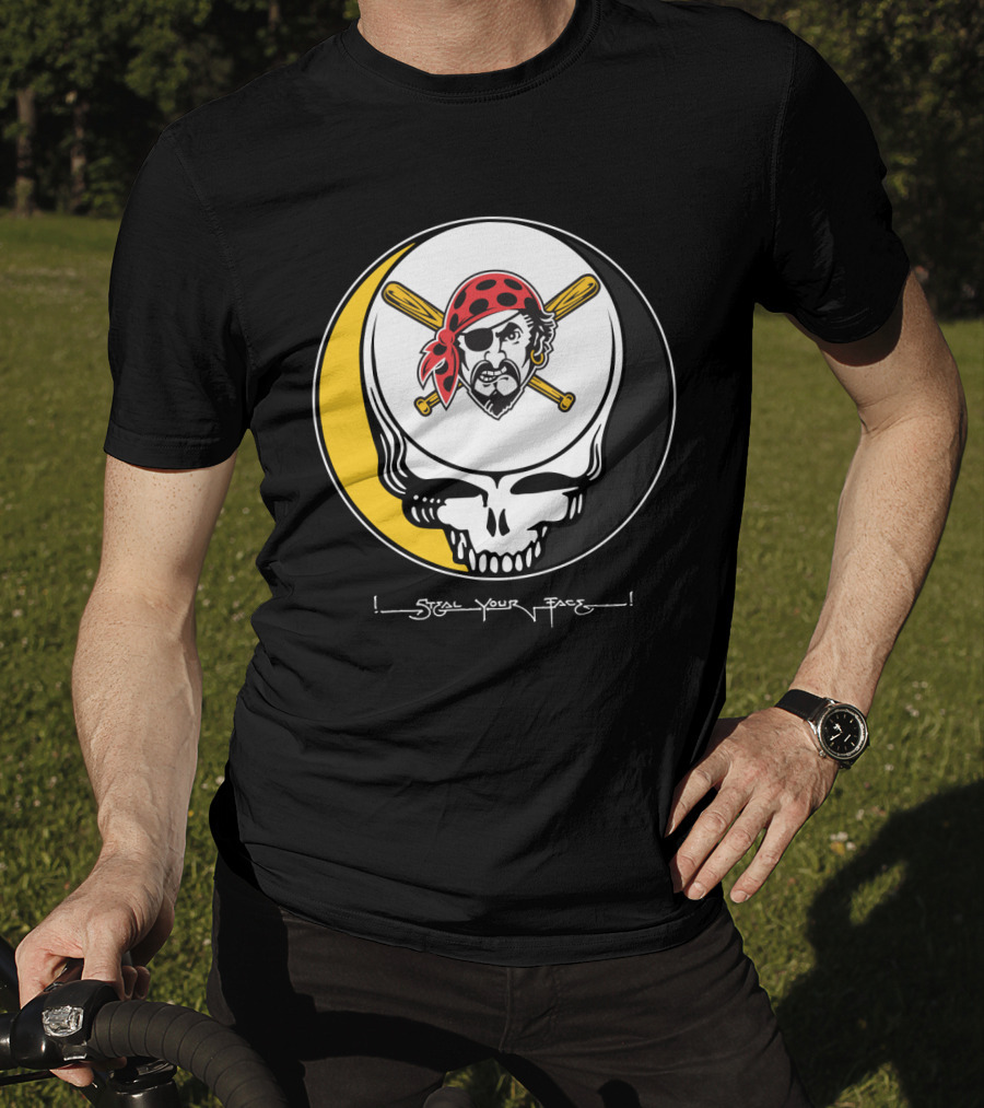 Grateful Dead Steal Your Face Pittsburgh Pirates Skull T-Shirt