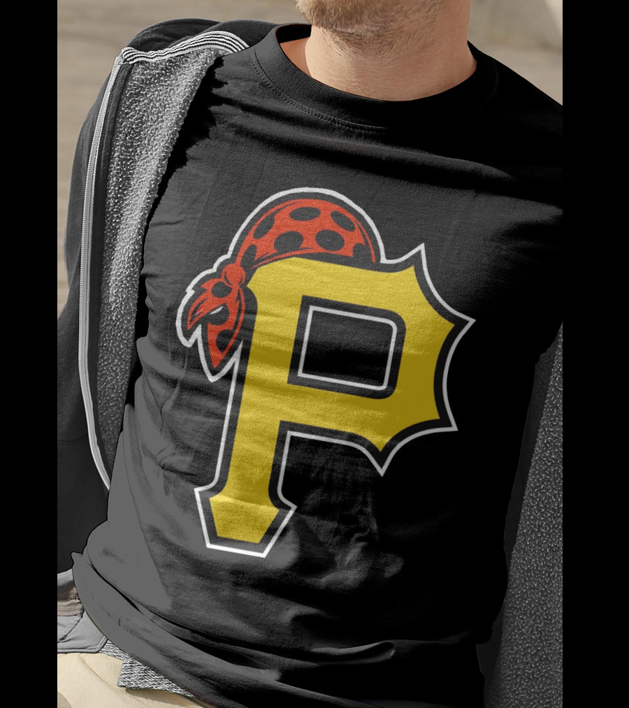 Pittsburgh Pirates Logo With Pirate Hat And Yellow P T-Shirt