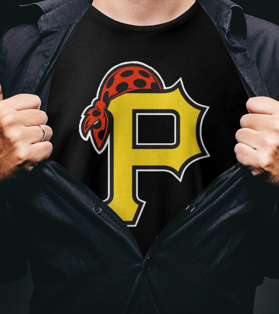 Pittsburgh Pirates Logo With Pirate Hat And Yellow P T-Shirt