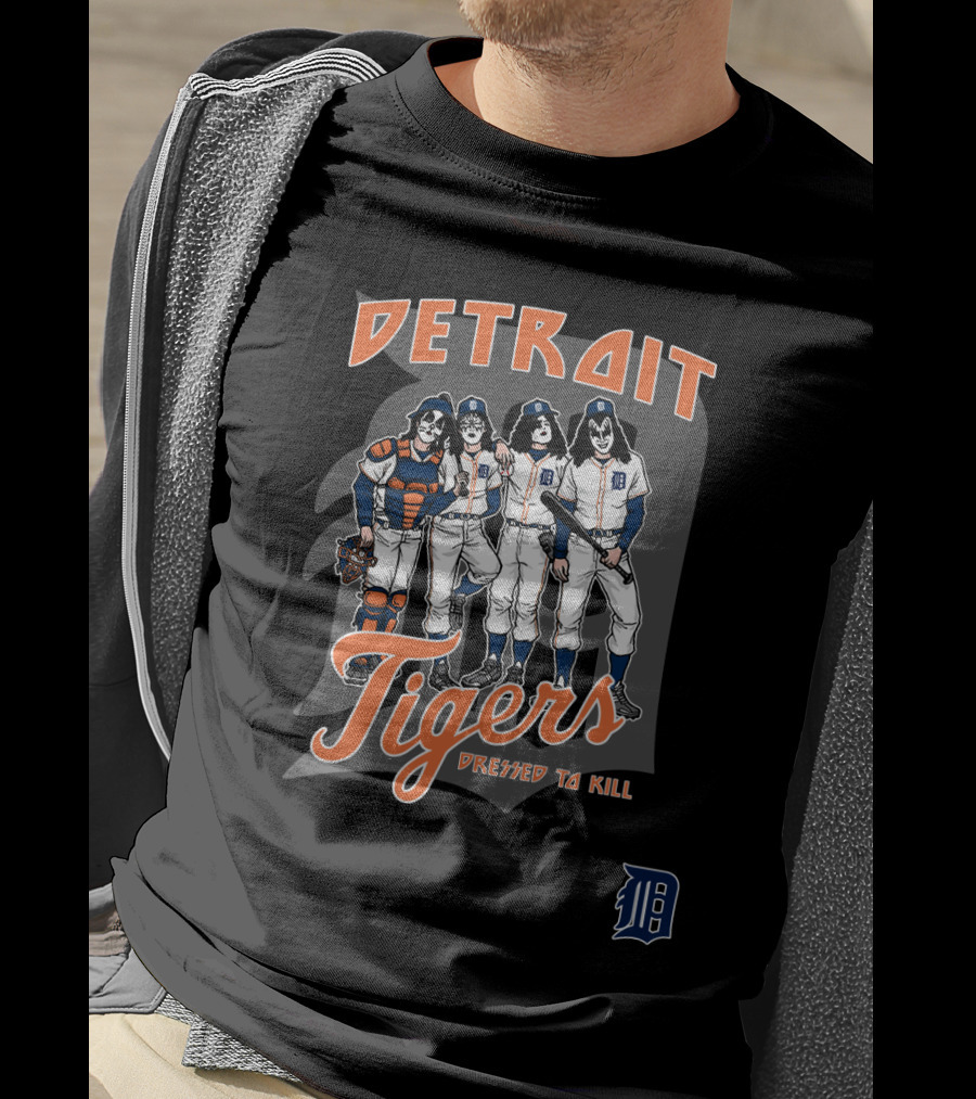 KISS Detroit Tigers Dressed To Kill Baseball Players T-Shirt