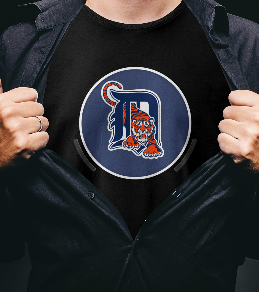 Detroit Tigers Logo With Iconic D And Fierce Tiger T-Shirt