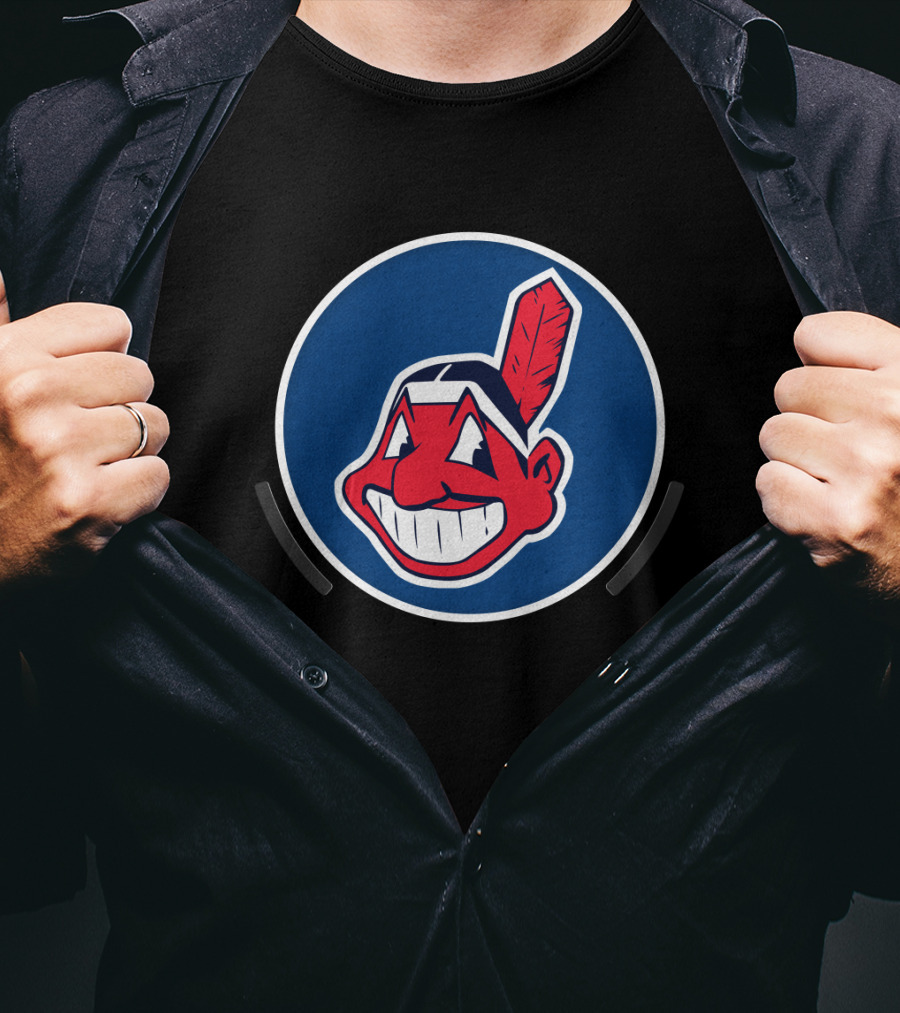 Cleveland Indians Chief Wahoo Icon Blue Circle T-Shirt