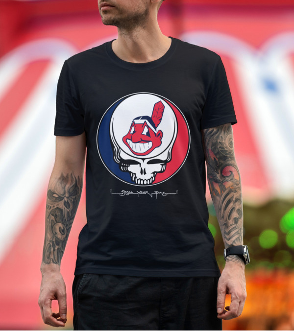 Premium T-Shirt: Grateful Dead Cleveland Indians Steal Your Face Icon T-Shirt Grateful Dead Cleveland Indians Steal Your Face Icon T-Shirt