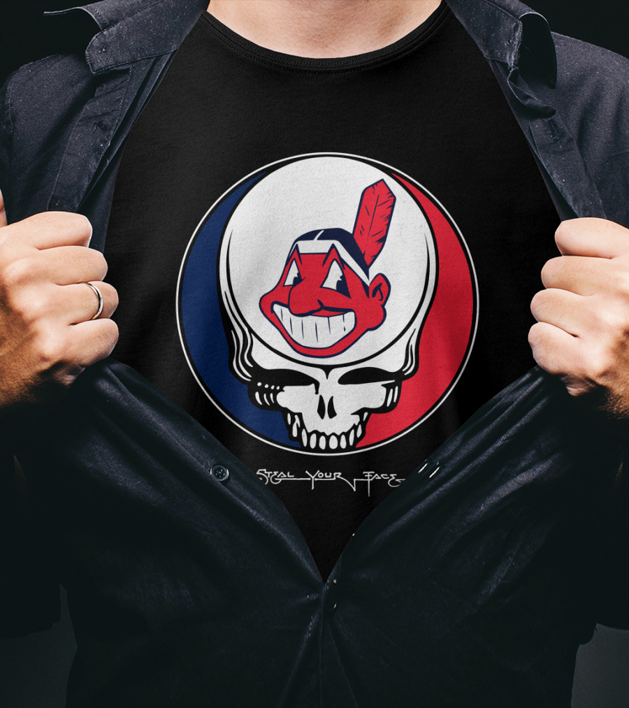 Grateful Dead Cleveland Indians Steal Your Face Icon T-Shirt