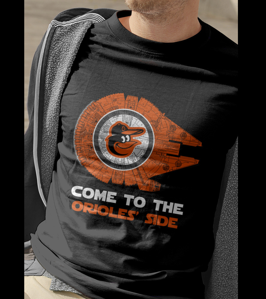 Come To The Orioles' Side Baltimore Orioles Millennium Falcon T-Shirt