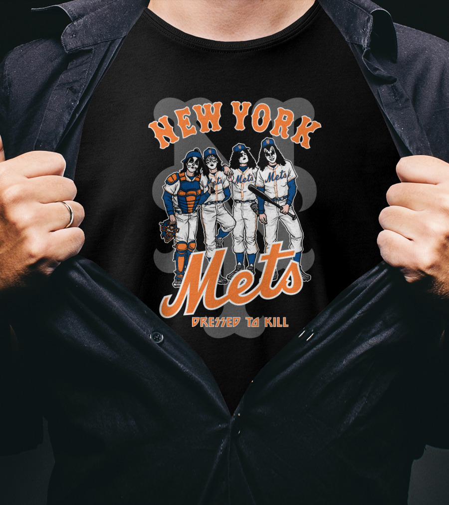 New York Mets Dressed To Kill KISS Collaboration T-Shirt