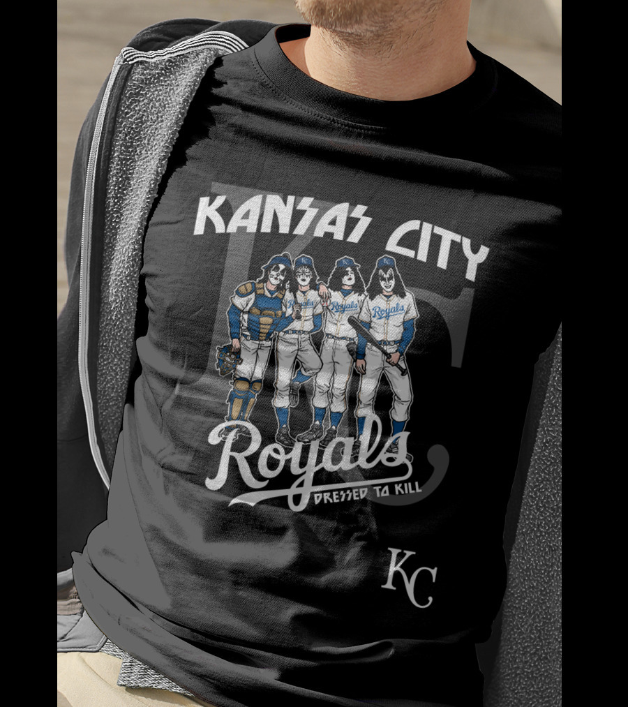 KISS Kansas City Royals Dressed To Kill KC T-Shirt
