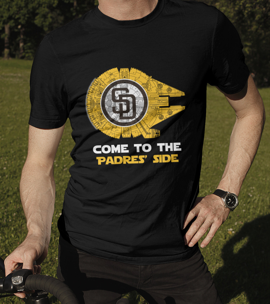 Come To The Padres' Side San Diego Padres Millennium Falcon T-Shirt