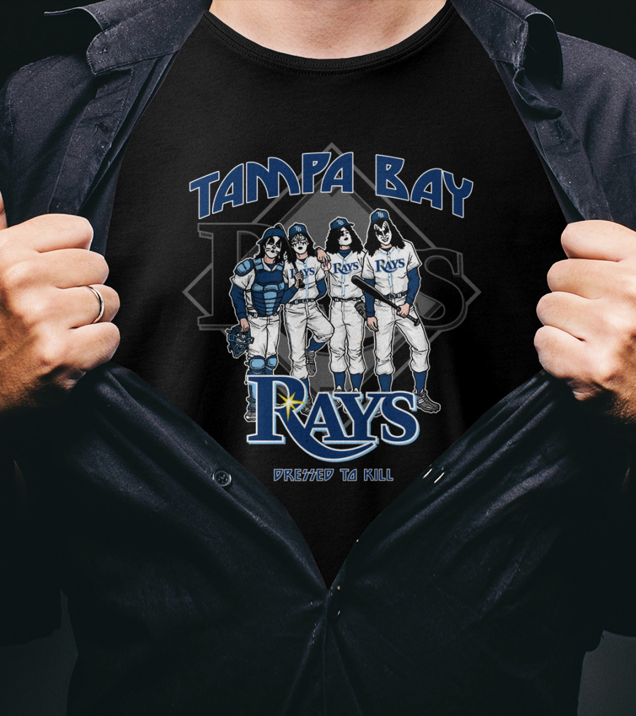 Tampa Bay Rays KISS Dressed To Kill Baseball Crossover T-Shirt