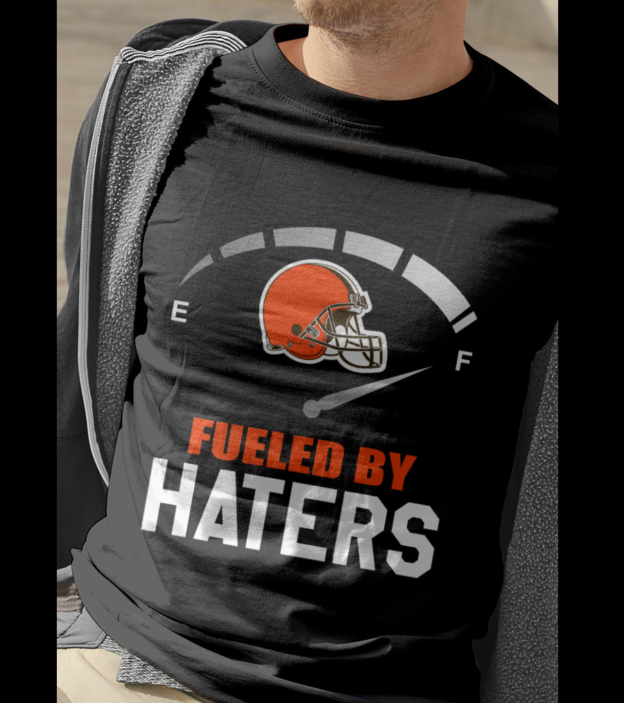 Cleveland Browns Helmet Fueled By Haters Football Fanatics T-Shirt