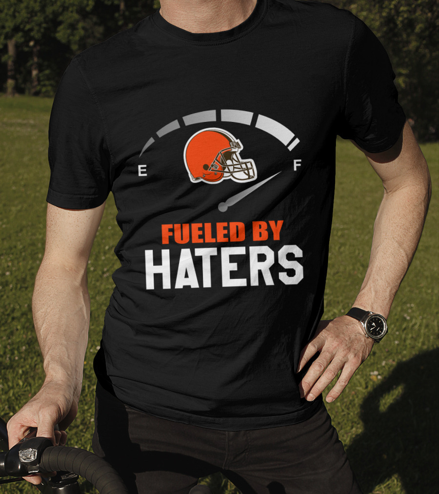 Cleveland Browns Helmet Fueled By Haters Football Fanatics T-Shirt