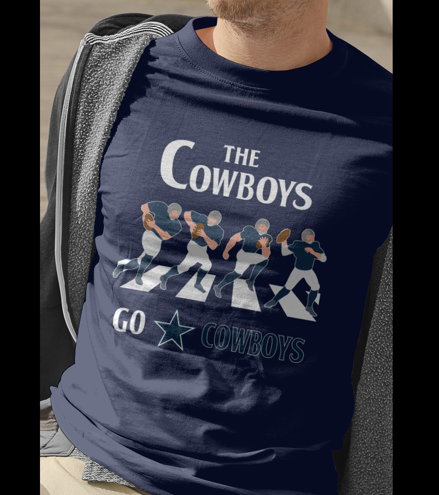 The Cowboys Go Cowboys Star Football Players Crossing T-Shirt