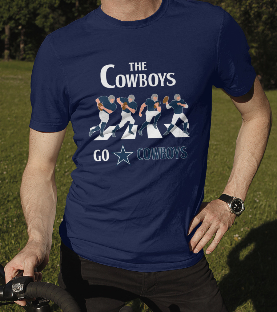 The Cowboys Go Cowboys Star Football Players Crossing T-Shirt
