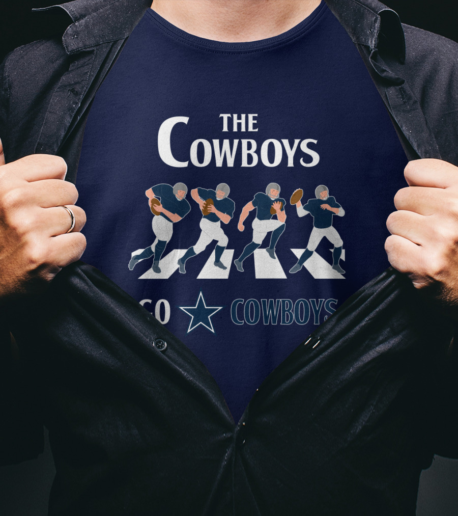 The Cowboys Go Cowboys Star Football Players Crossing T-Shirt