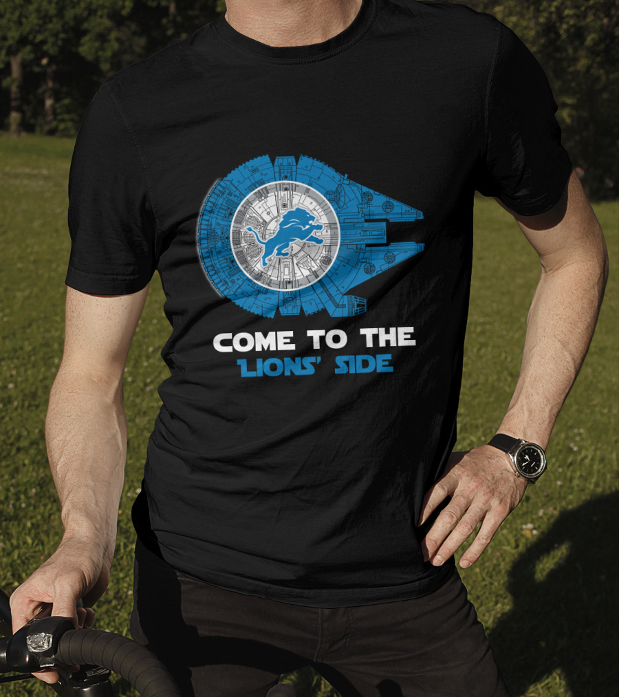 Come To The Lions' Side Millennium Falcon Detroit Lions T-Shirt