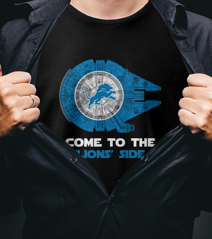 Come To The Lions' Side Millennium Falcon Detroit Lions T-Shirt