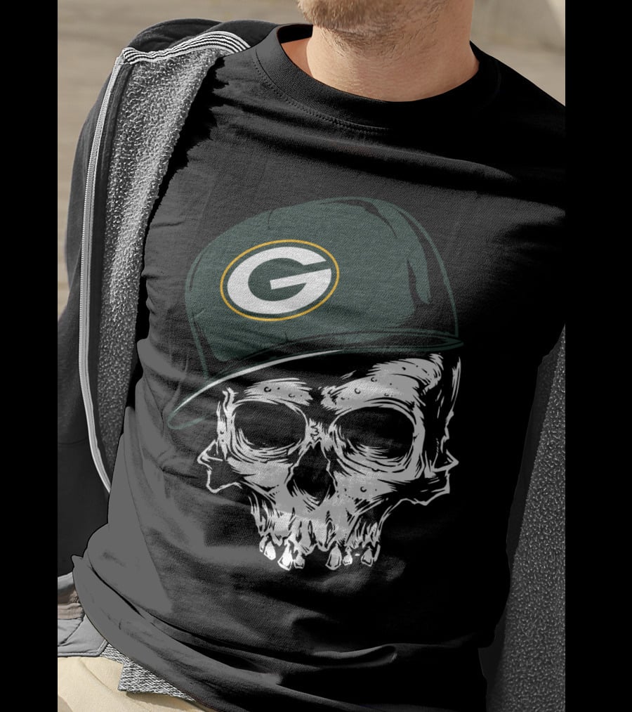 Green Bay Packers Skull Cap T-Shirt