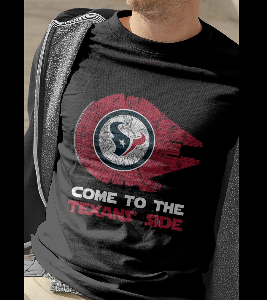 Come To The Texans' Side Houston Texans Millennium Falcon T-Shirt