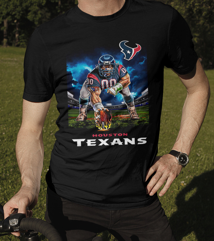 Houston Texans Football 3 Point Stance Nfl Stadium Team Spirit T-Shirt