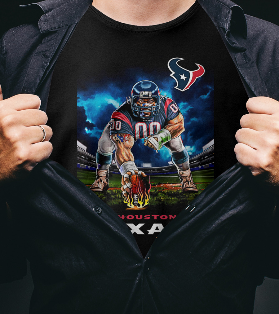 Houston Texans Football 3 Point Stance Nfl Stadium Team Spirit T-Shirt