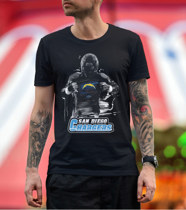 Premium T-Shirt: San Diego Chargers Football Hero Bold Lightning T-Shirt San Diego Chargers Football Hero Bold Lightning T-Shirt