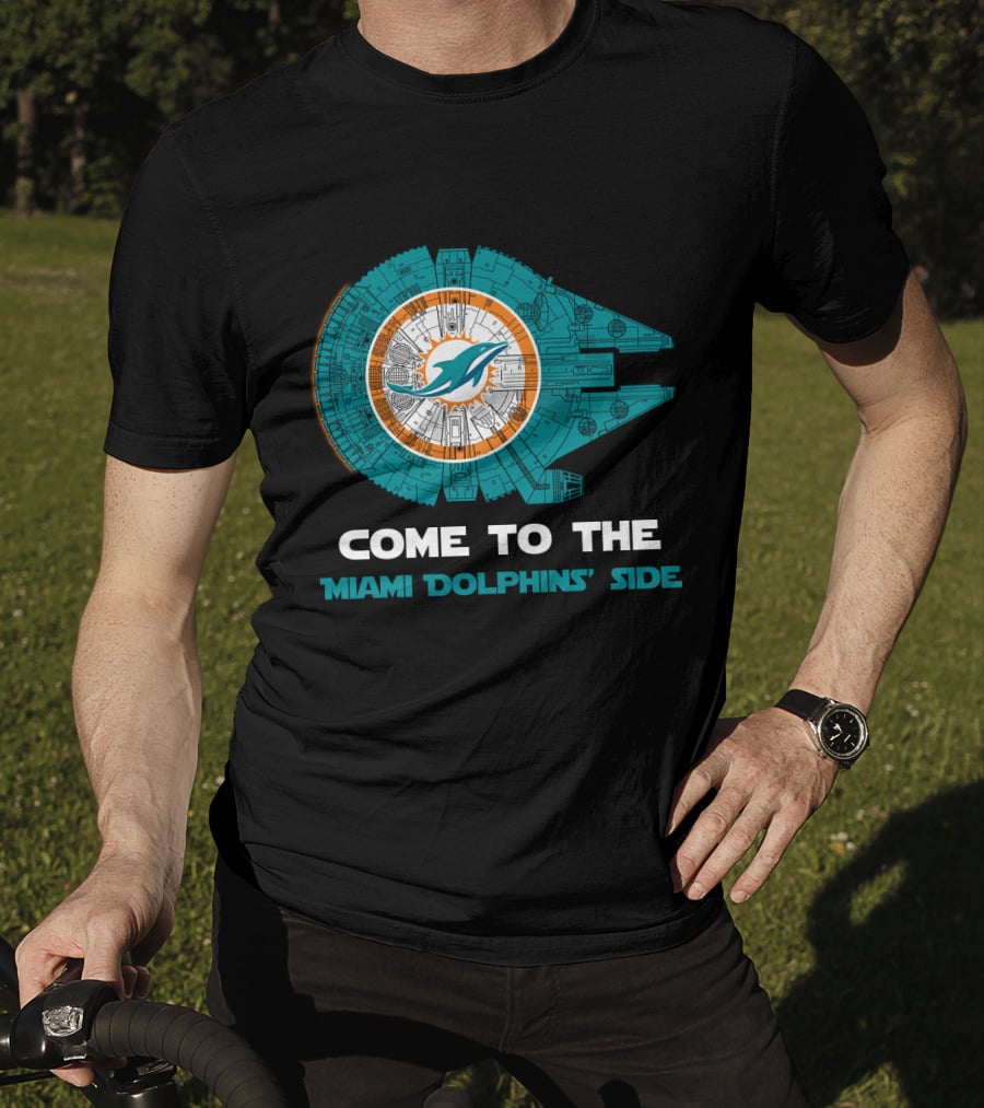 Miami Dolphins Come To The Dolphins' Side Millennium Falcon T-Shirt